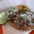 Freshly made taco de cabeza (head meat taco) from Rosarito