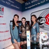 Daiana Menezes at the PLDT MyDSL booth in Republiq
