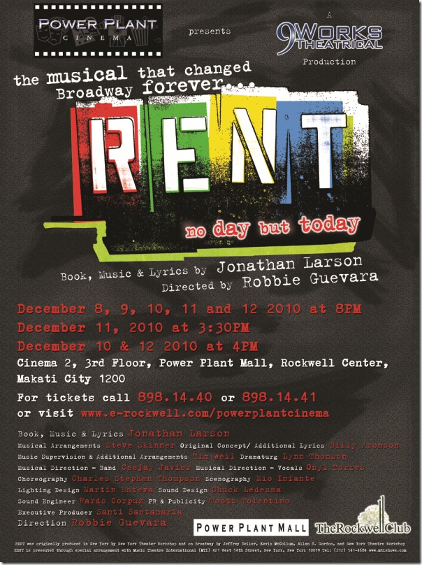 RENT Musical Rockwell Power Plant Mall Poster thumb