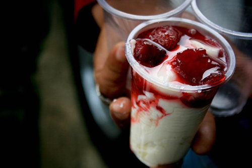 strawberry flavored taho