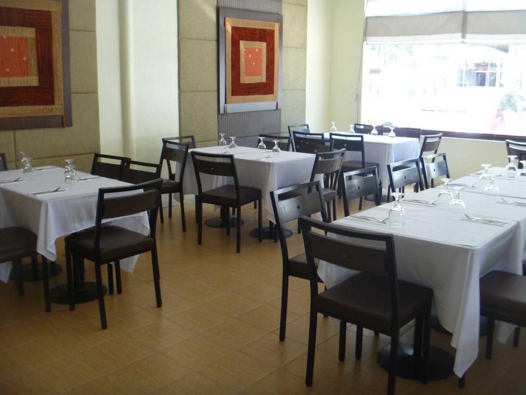 The indoor dining area