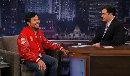 Manny Pacquiao Traditional Pre Fight Visit to Jimmy Kimmel