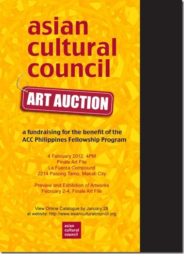 INVITATION Asian Cultural Council Art Auction 2012 (front)