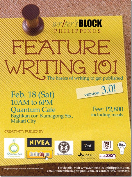 Feature Writing 101 POSTER
