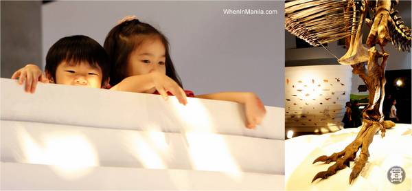 kids peek at trex mind museum when in manila