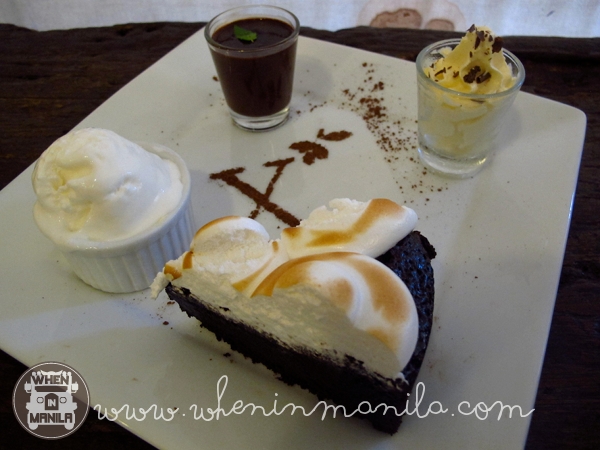 molten-flourless-deconstructed-cake-cream-chocolate-vanilla-ice-cream-xocolat-katipunan-cafe