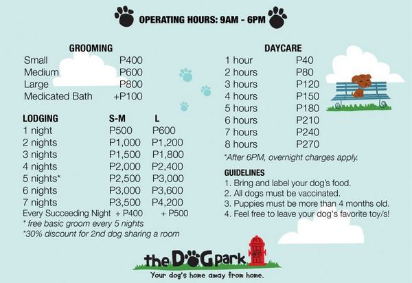 the dog park when in manila price