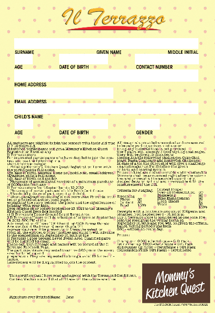Il Terrazzo Mommys Kitchen Reg Form Il Terrazzo Mommys Kitchen Reg Form