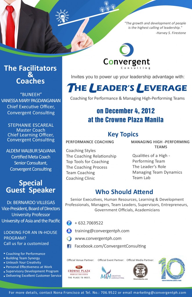 THE LEADER’S LEVERAGE Coaching for Performance and Managing High