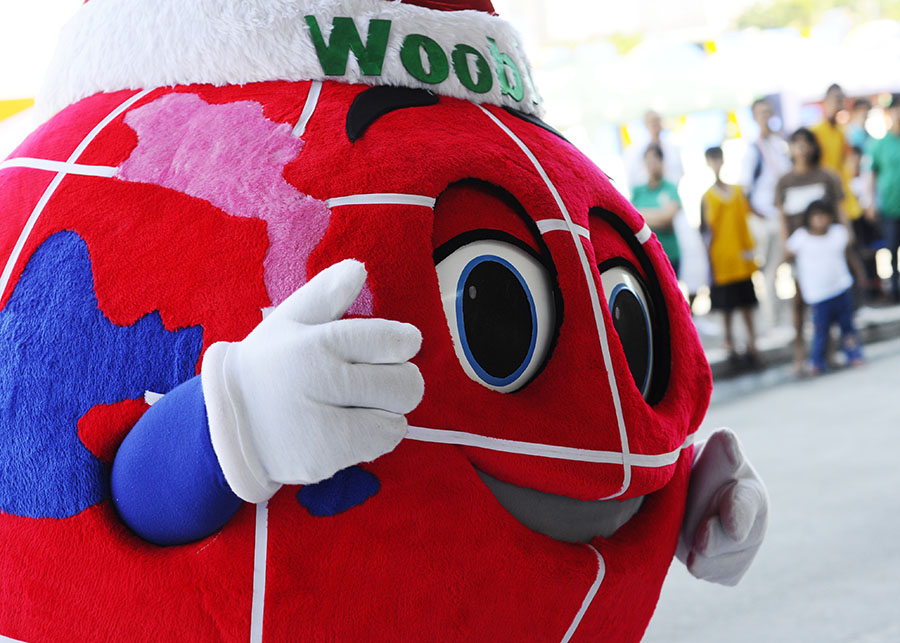 Woobie the World Bazaar Festival mascot cheers shoppers to the grandest Christmas bazaar in the country