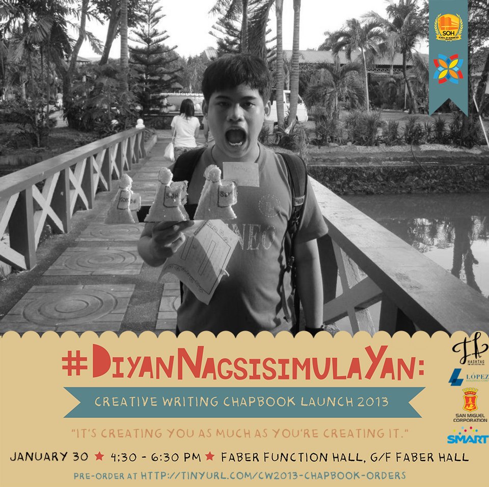 #DiyanNagsisimulaYan: The Ateneo de Manila Creative Writing Batch 2013 Chapbook Launch 5 2014_10200209983030465_848189510_n
