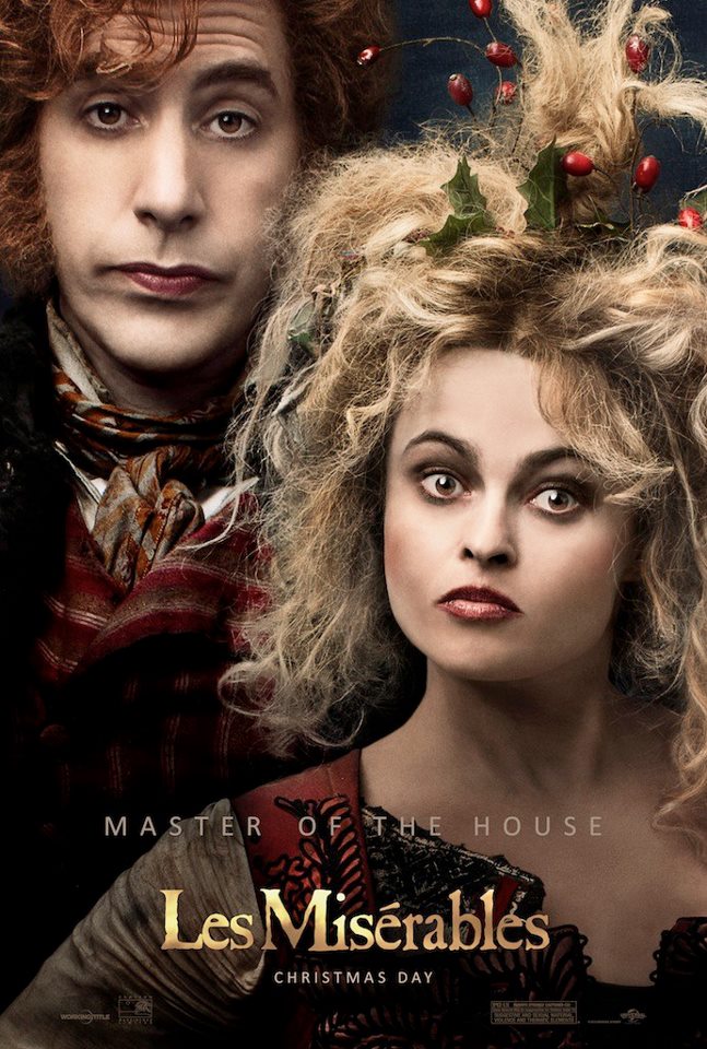 Master of the House. Sacha Baron Cohen and Helena Bonham Carter as The Thénardiers in Les Misérables
