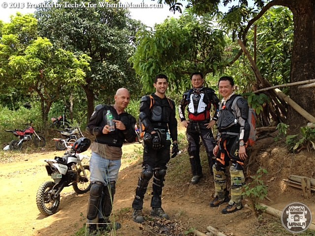 Tech-X Bikes: Enjoy the Great Outdoors 9 Tech-X Bikes - Tony, Moussa, Joe n Mr Sprocket at a rest stop in Upper Casili