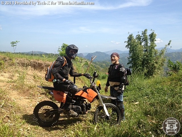 Tech-X Bikes: Enjoy the Great Outdoors 7 Tec-X Bikes Moussa and Viking with Wawa Dam just in front of Moussa's helmet.