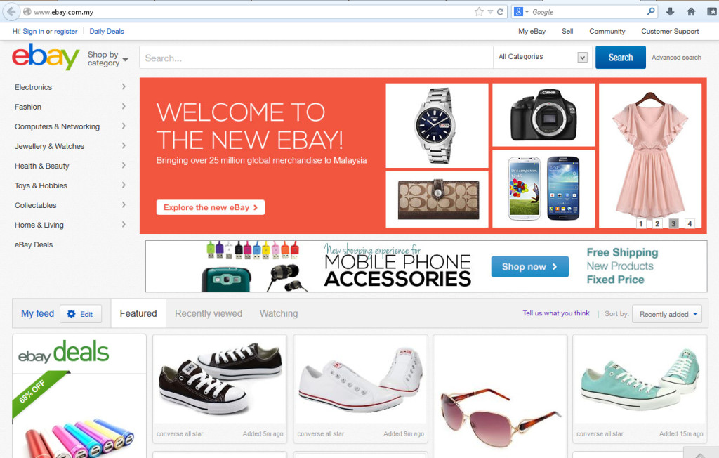 Ebay shops online seller hub