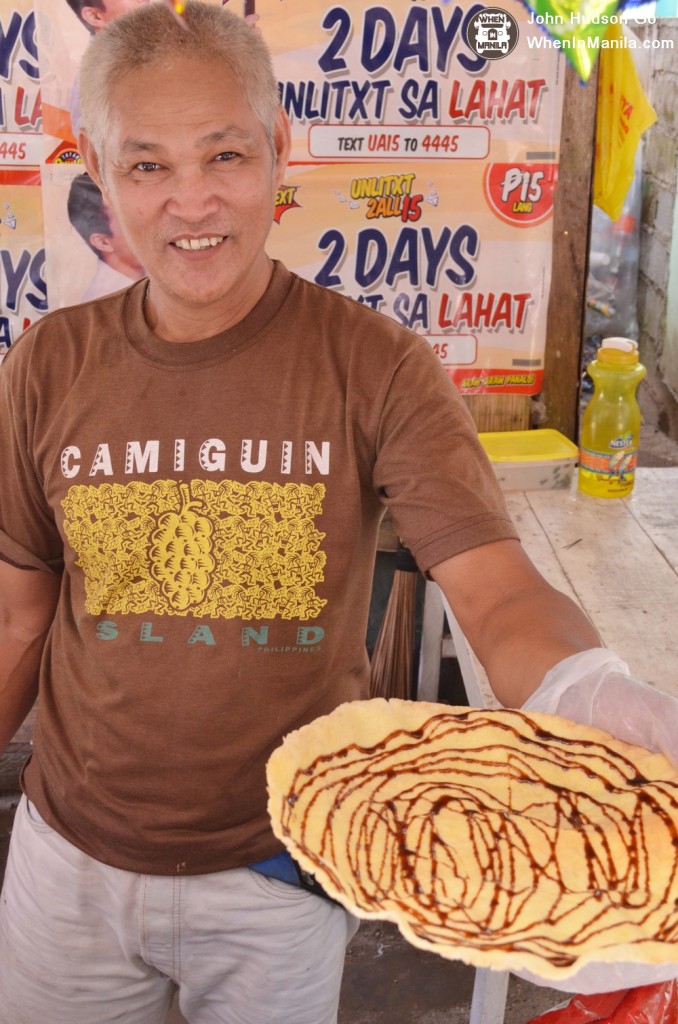 Manong Kiping serves his offering with a smile.