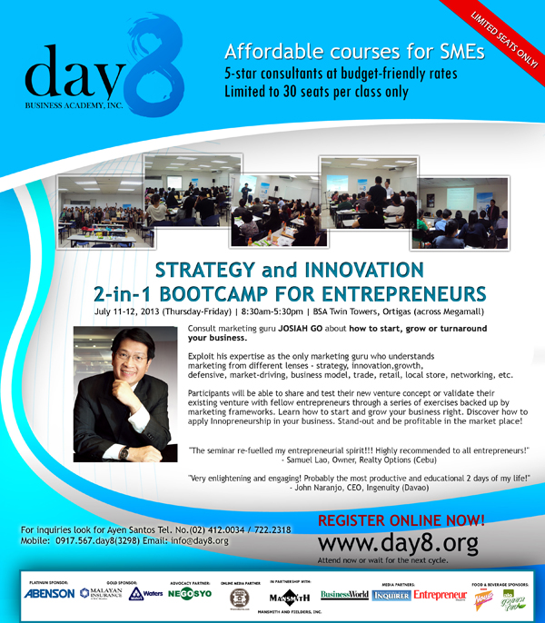 Day8 Entrepreneur Bootcamp Flyer