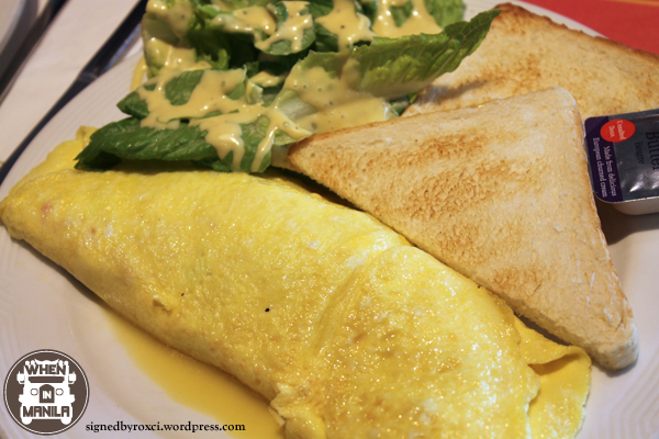 An Omelette style breakfast.