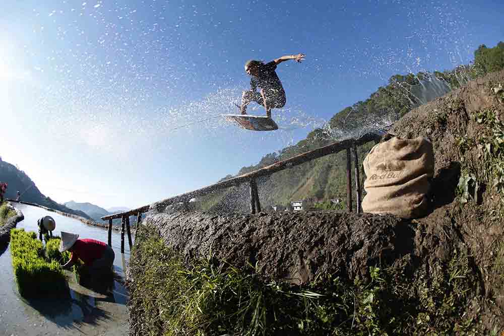 Brian Grubb Wakeskates the Banaue Rice Terraces