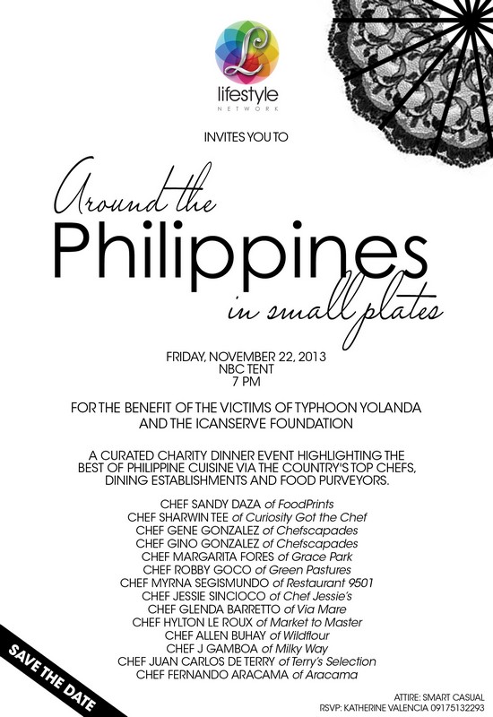 Around the Philippines in Small Plates Tacloban Yolanda Haiyan Benefit Dinner