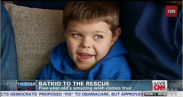 Batkid Saves Gotham City: Wishes Do Come True 2 Miles "Batkid" Scott during an interview