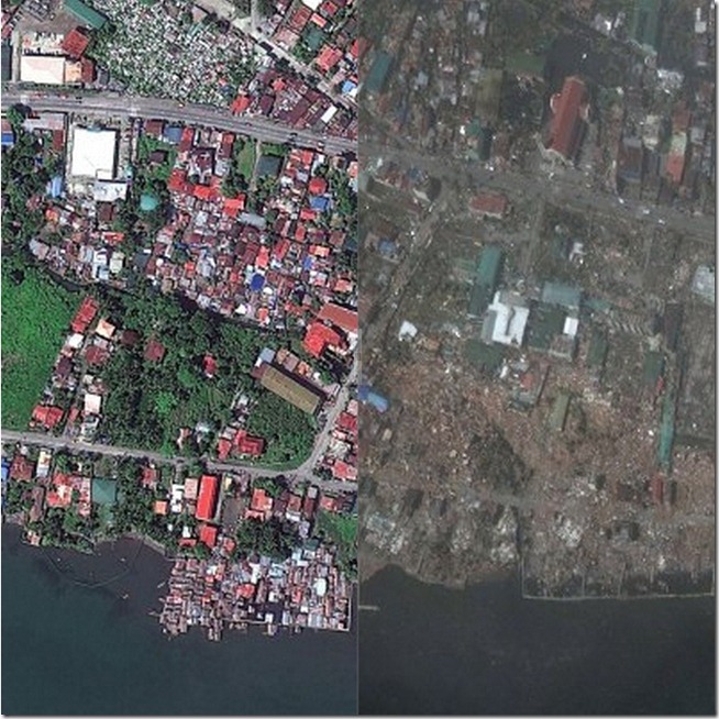 Tacloban Aerial Airial photos before and after Visayas Philippines Haiyan Yolanda Super Typhoon WhenInManila