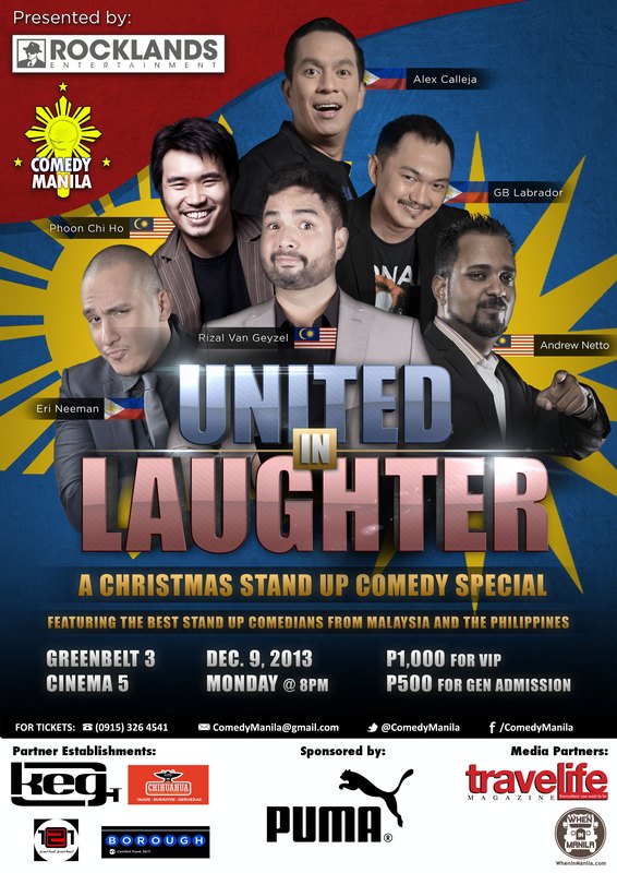 Comedy Manila Brings the Best Stand Up Comedians from Malaysia and the Philippines
