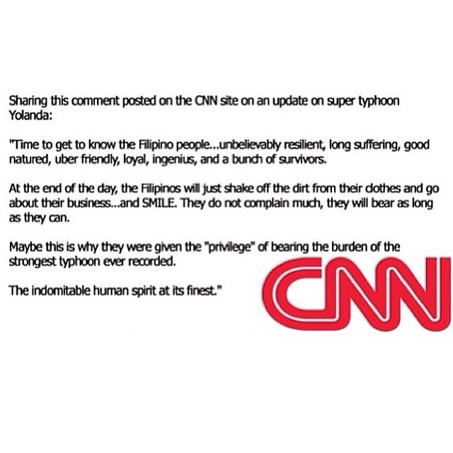 comment about pinoys resilience during super typhoon yolanda