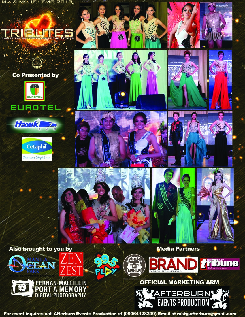 Mapua Mr and Ms. IE EMG Tributes 2013 Post Event Ad Material Online