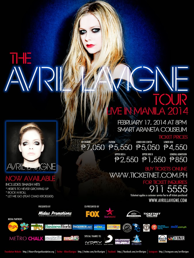 Avril Lavigne concert ticket giveaway