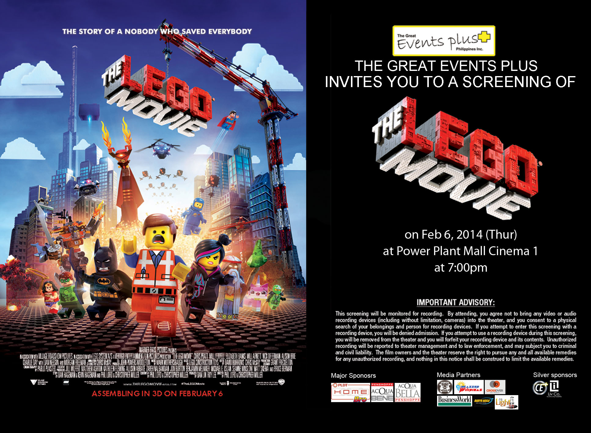 The Lego Movie Block Screening