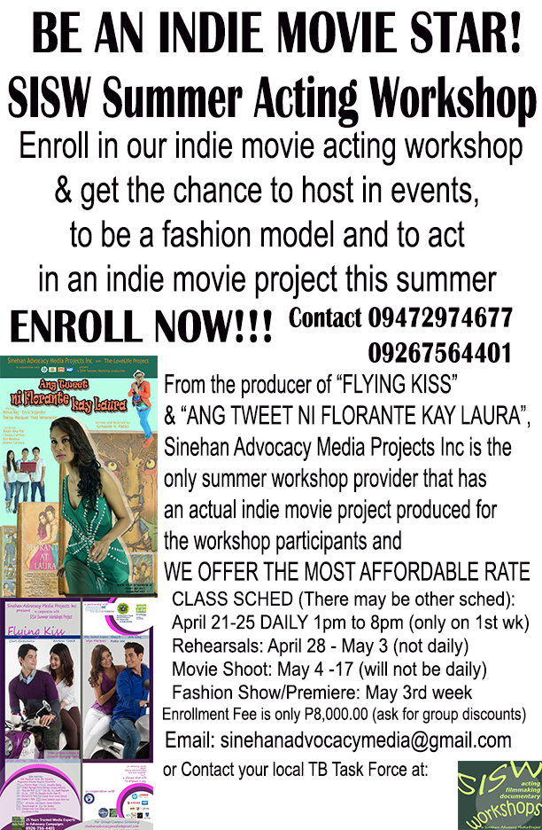 Be an indie movie star! Join the SISW Summer acting Workshops! 2 03272014 sisw summer acting workshop flyer