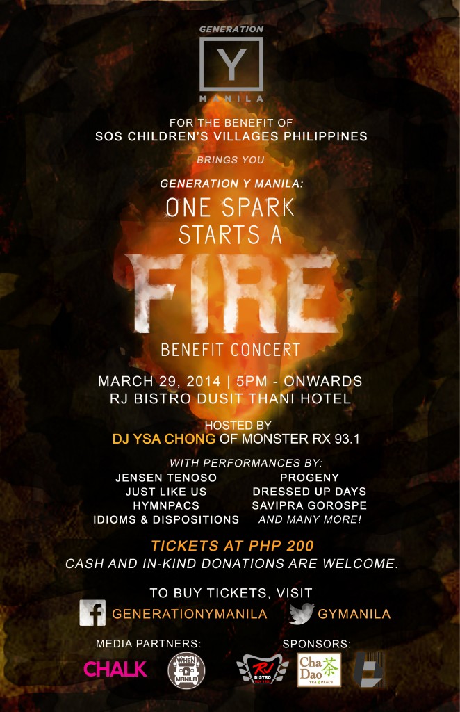 Generation Y Manila: One Spark Starts A Fire Benefit Concert 1 genyofficialpubmat