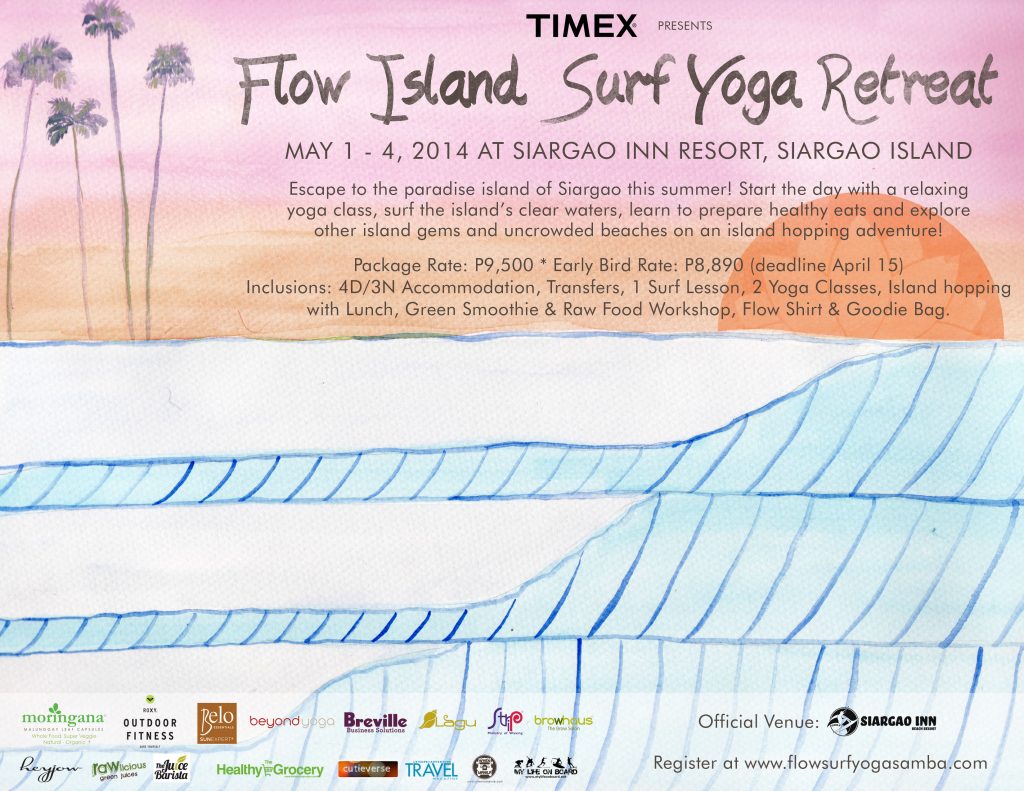 Flow Island Surf Yoga Retreat Poster
