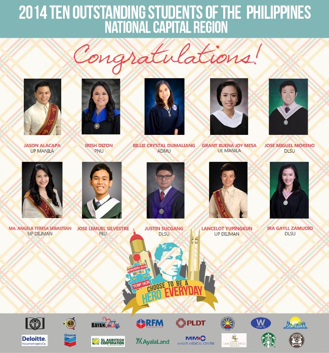 2014 Ten Outstanding Students of the Philippines-NCR