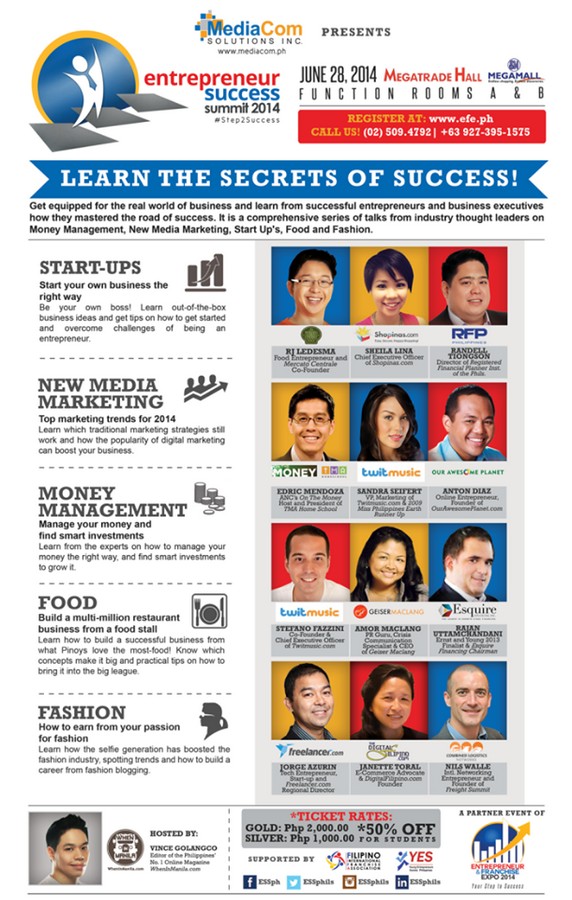 Entrepreneur & Franchise Expo (EFE) And Entrepreneur Success Summit (ESS) 2014 Launched 2 Entrepreneur Franchise Expo Vince Golangco Events Host WhenInManila 1