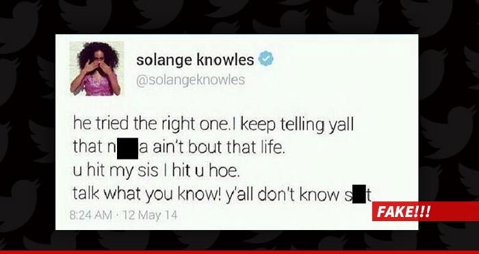 Solange Knowles Tweet About Jay-Z Hitting Beyonce