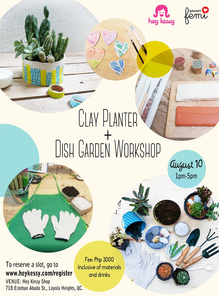 Clay Planter + Dish Garden Workshop at Hey Kessy Studio on August 10 1 10589602_599049053547772_23201593_n