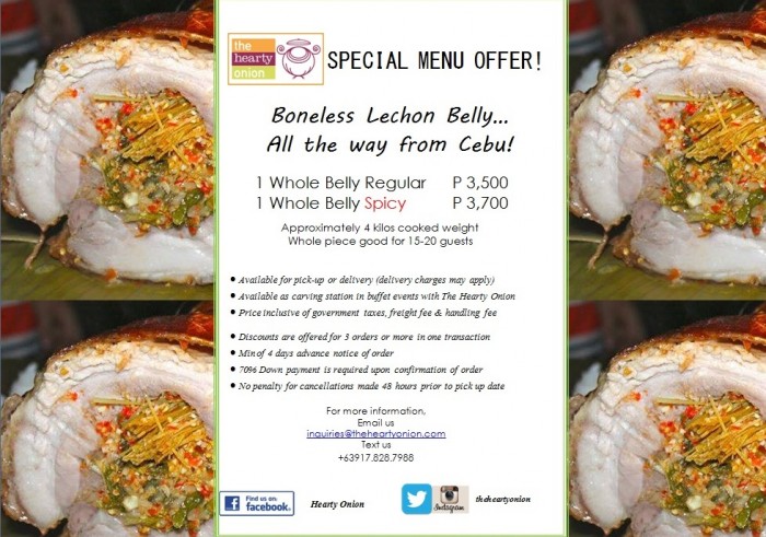 Cebu Lechon Belly: Now Available Through The Hearty Onion! 5 Cebu Lechon Belly