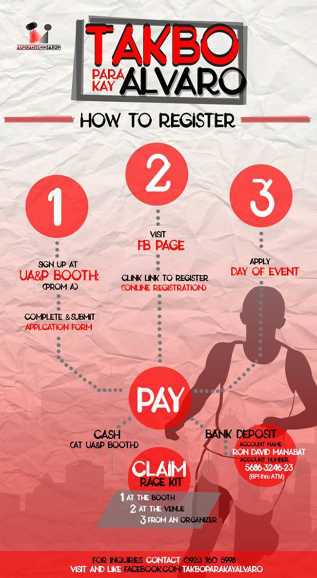Takbo para kay Alvaro: Fund-raising Fun Run 2 Registration-Poster