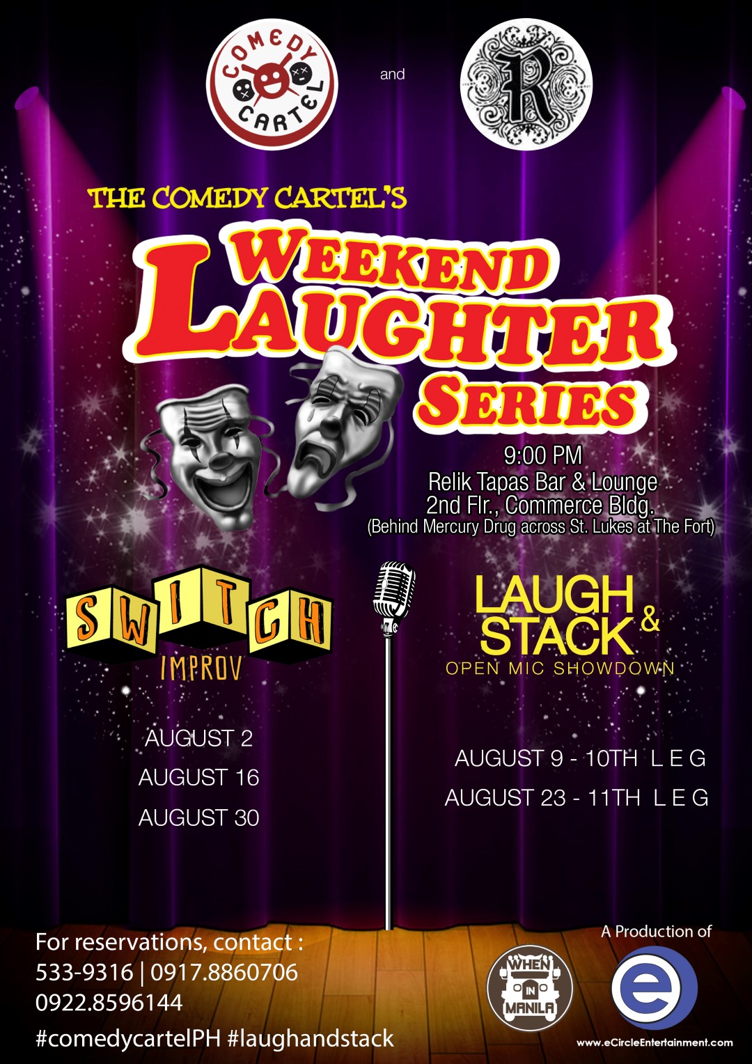 Weekend Laughter Series AUG-RELIK WIM