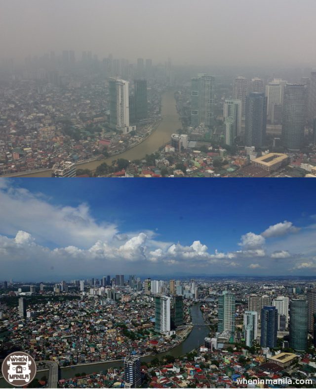 Dramatic Images Show Difference In Air Pollution Above Metro Manila