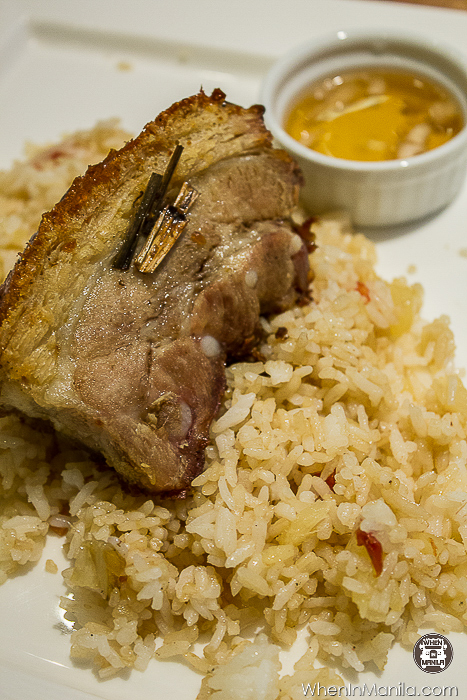 Vietnamese-style Organic Slow roast pork belly with nuoc cham and pineapple fried rice (P375)