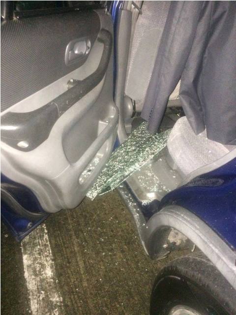 Smashed car window in CCP Parking (3)