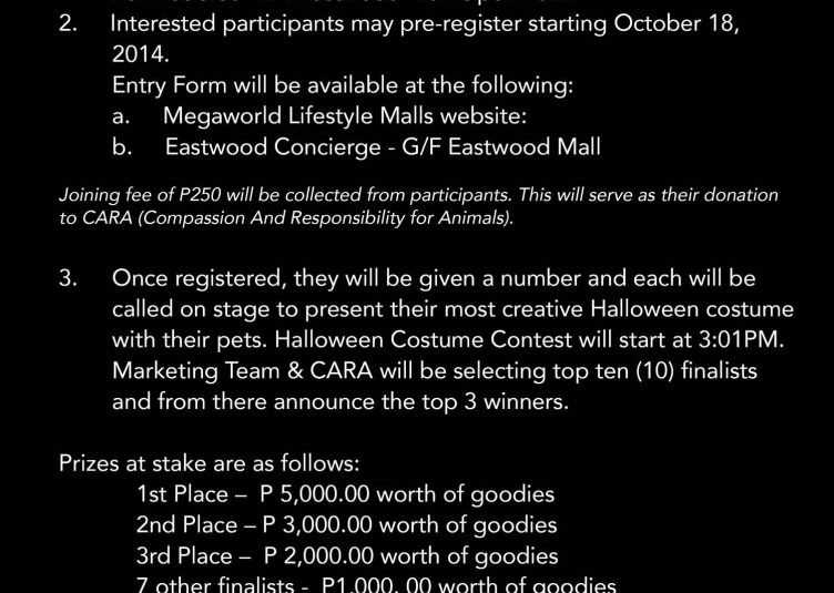 PETrified Halloween Costume Contest on Oct. 25 at Eastwood Mall