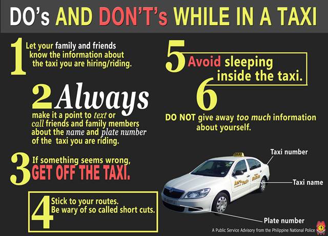 PNP Dos and Donts Taxi