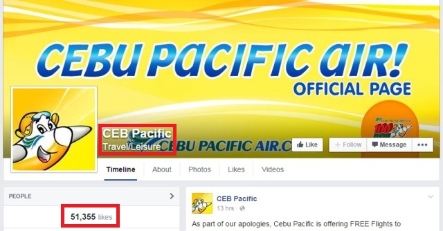 Fake Cebu Pacific FB Page (1)