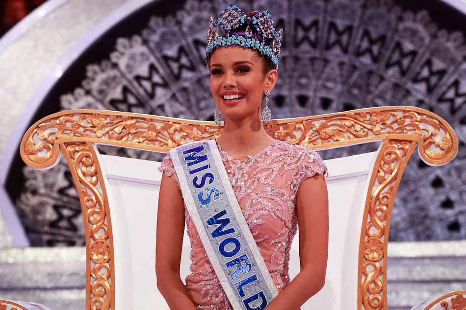 Miss World 2013 Megan Young of the Philippines smiles after being crowed, in Nusa Dua
