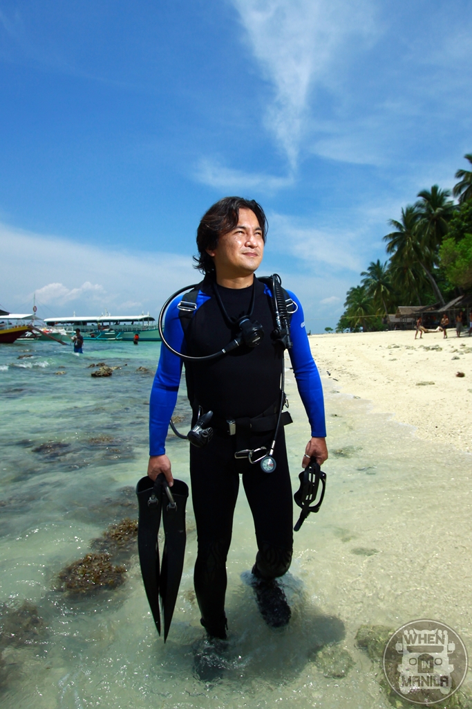 Diver out of water