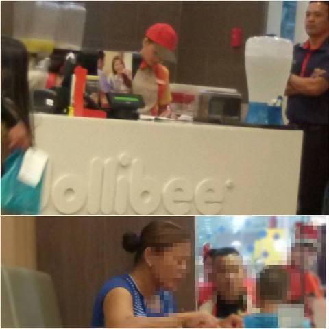 Fastfood staff gives food to hungry woman